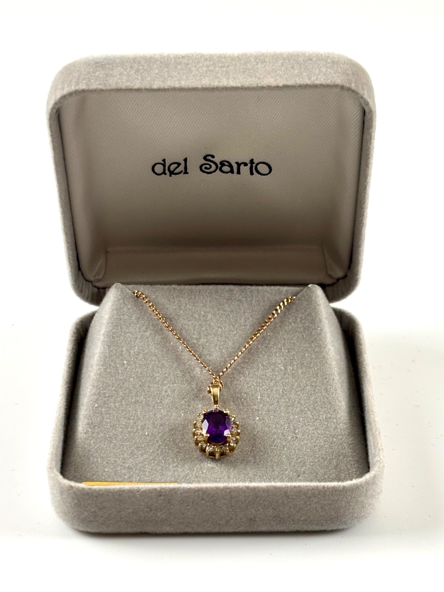 10K Gold Pendant Necklace with Amethyst and Diamond Accents (1 of 10)