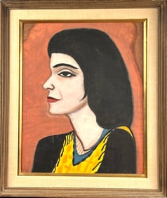 Charles Culver Watercolor and Gouache on Paper,Profile of a Lady