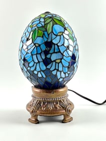 Stained Glass Egg Shaped Table Lamp