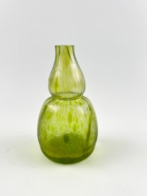 Green Iridescent Art Glass Vase