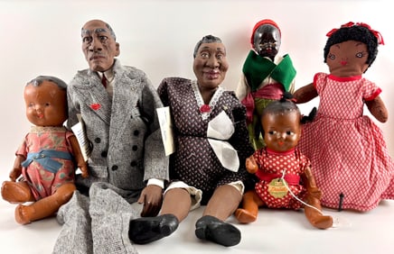 Six African American Vintage Dolls