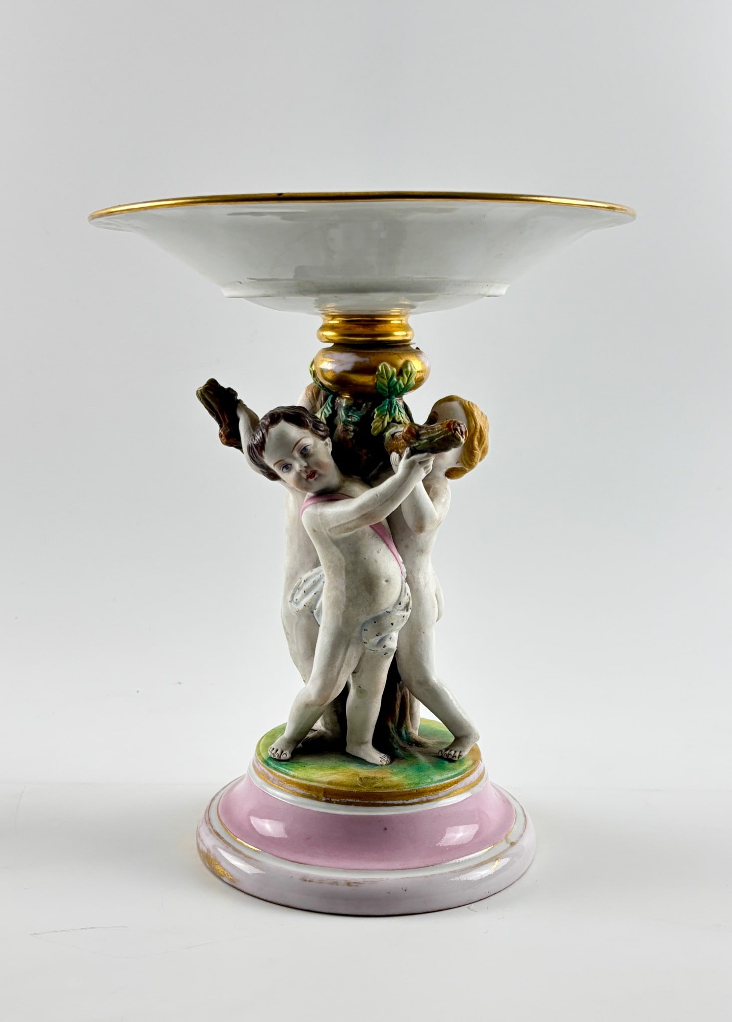 19th Century Paris Porcelain Figural Tazza with Putti Support (1 of 13)