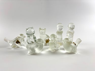 8 Fenton Glass Frosted and Clear Figurines