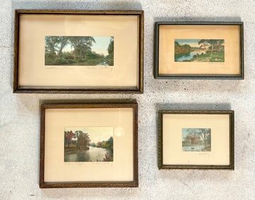 Four Wallace Nutting Hand Colored Photography Prints
