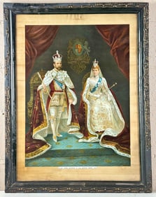 1911 Chromolithograph of King George V and Queen Mary