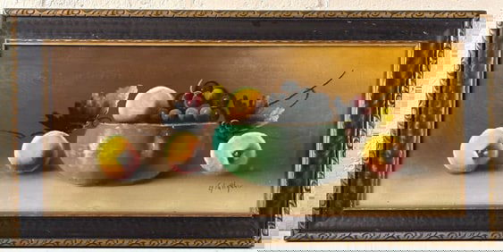 Antique Pastel Still Life of Fruit, Albert Glatthaar