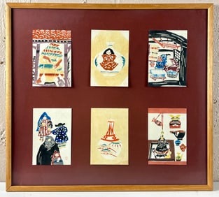 Framed Set of Six Woodblock Prints by Keisuke Serizawa