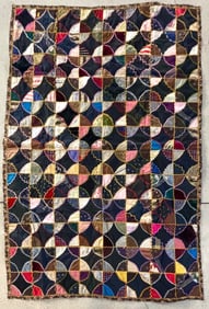 Late Victorian Crazy Quilt with Fans and Blocks