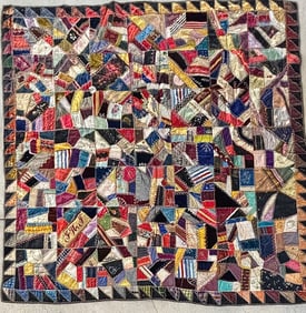 Victorian Crazy Quilt with Silk Ribbons and Embroidery