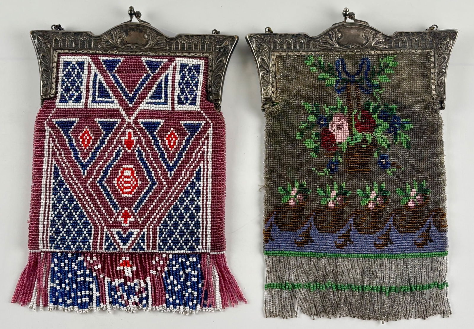 Pair of Art Deco and Edwardian Antique Beaded Purses (1 of 15)