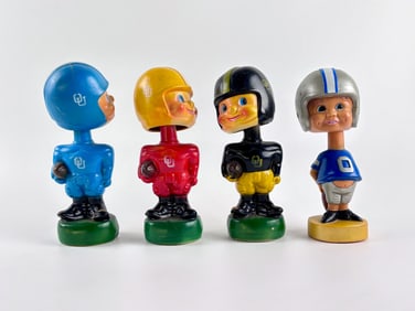 Four Vintage Football Player Bobblehead Figures OU