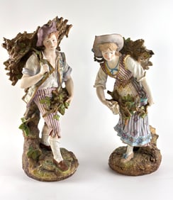 Large Volkstedt and Rudolstadt Porcelain Figurines