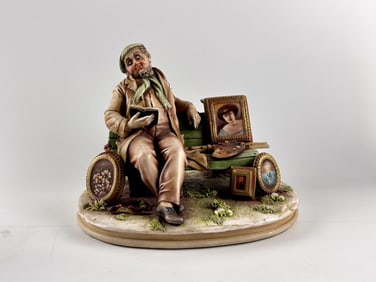 A. Borsato Porcelain Figurine of a Seated Artist, Italy