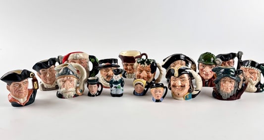 Royal Doulton Toby and Character Jugs, 17 Pieces