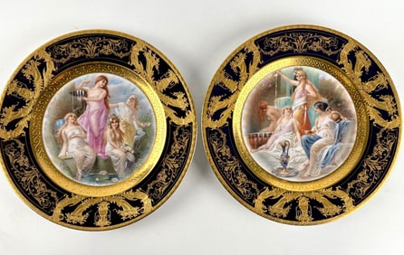 Czech Bohemian Royal Vienna Style Cabinet Plates