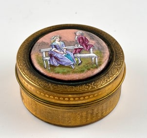 19th Century Gilt Bronze and Enamel Snuff Box