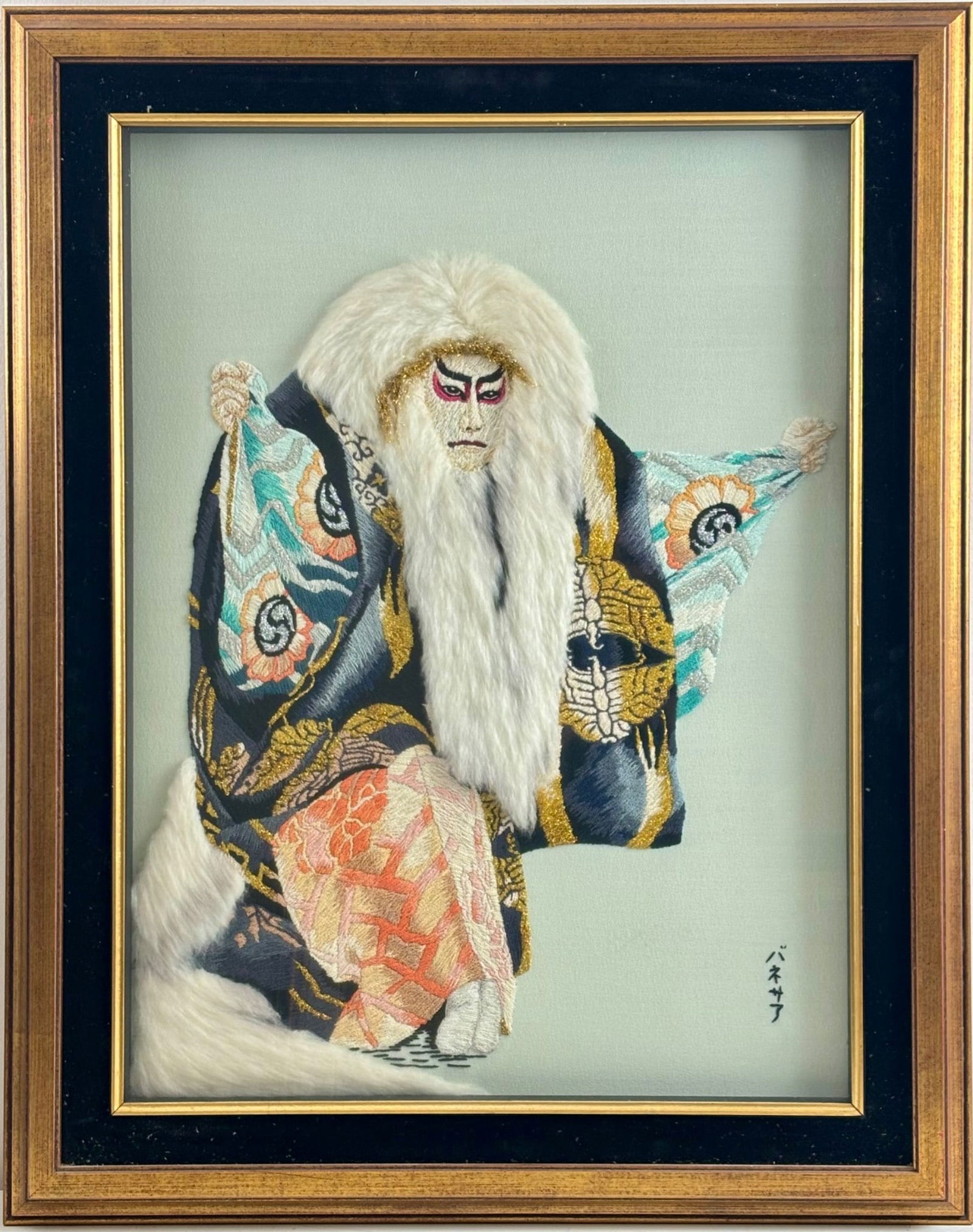 Mid Century Japanese Kabuki Embroidery Painting (1 of 15)