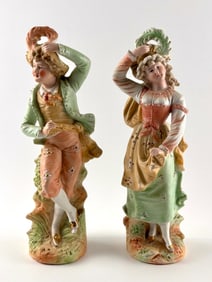 Bisque Porcelain Figurines with Handpainted Details