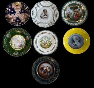 Seven European Porcelain Plates Royal Vienna and More