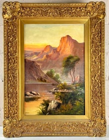 Jack Ducker Oil on Canvas Landscape with Gilded Frame