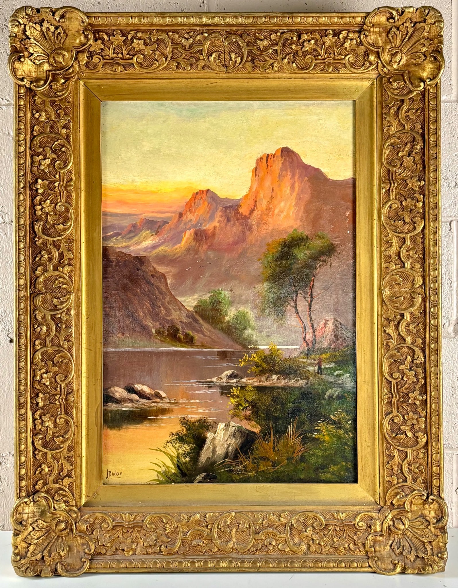 Jack Ducker Oil on Canvas Landscape with Gilded Frame (1 of 11)