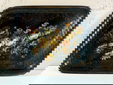 Large English Toleware Tray Circa 1840-1870