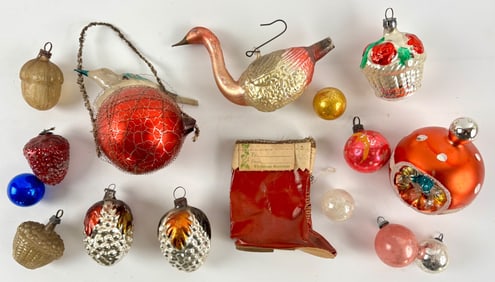 Vintage Glass Christmas Ornaments with Diverse Designs