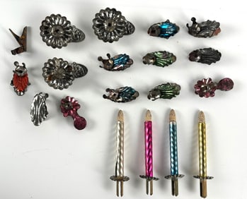 Vintage Metal Clip On Christmas Tree Candle Holders