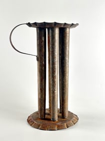 Primitive Tin Candle Mold with Seven Chambers
