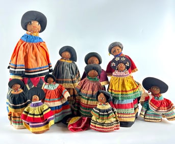Handmade Seminole Palmetto Fiber Dolls