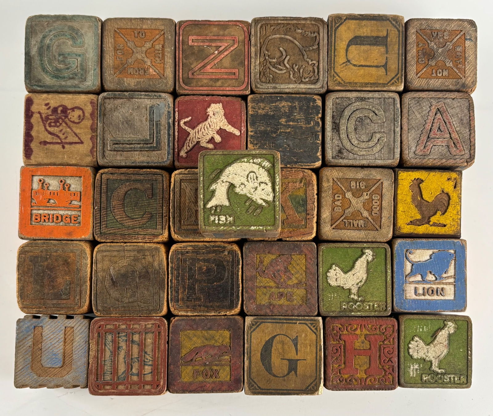 Antique and Vintage Wooden Alphabet Blocks (1 of 7)