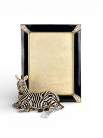 Jay Strongwater Benton Zebra Frame with Original Box