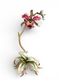 Jay Strongwater Marietta Orchid Figurine with Original Box