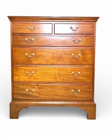 Kittinger Williamsburg Mahogany Chest of Drawers with Brass Pulls