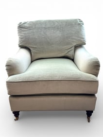 Louis Mittman Edward Ferrell Mohair Club Chair and Ottoman