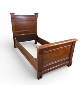 Scottish Edwardian Burl Olive Wood Bed Frame, 1700s
