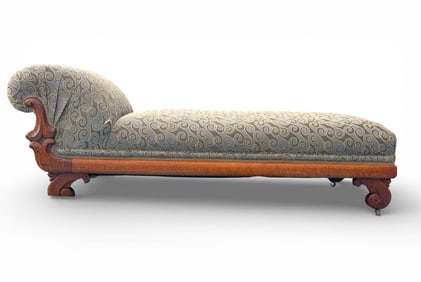 1870s Quarter Sawn Oak Victorian Chaise