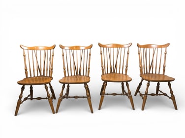 Dining Table and Four Maple Windsor Chairs by Hale Company Inc