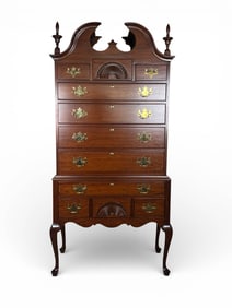 Statton Solid Cherry Queen Anne Style Highboy Dresser