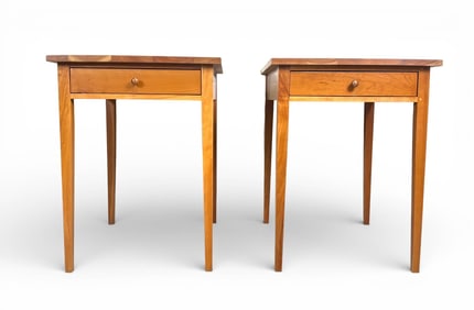 Harden Transitions Solid Cherry Side Tables with Single Drawer