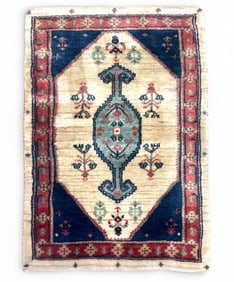 Iranian Hand Knotted Wool Prayer Rug with Mihrab 2 x 3
