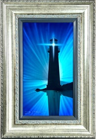 Chris DeRubeis. The Lighthouse. Metal Painting with COA