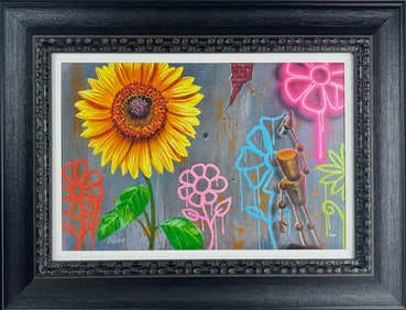 Ziggy. Decorating the Flower Shop. Limited Edition Giclee on Canvas