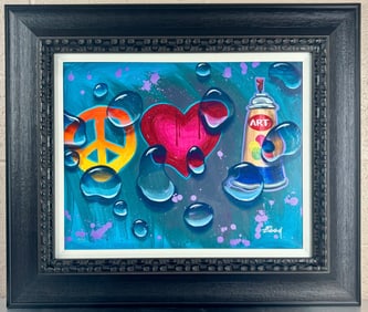 Peace Love Art by Ziggy. Hand Embelished Color Giclee