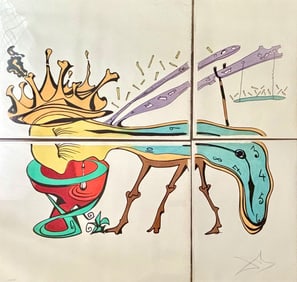 Salvador Dali The Rejuvenation of Time Vitraux in Four Sheets, Signed 231 of 250