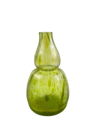 Green Iridescent Art Glass Vase