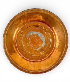 Stamped Copper Shallow Basin with Circular Engravings