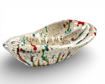 Postmodern Ceramic Splatter Ashtray