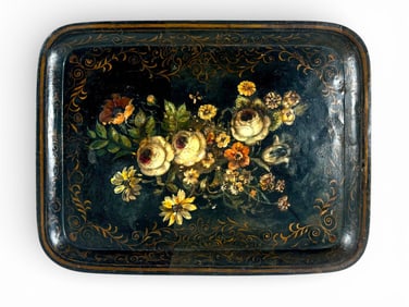 Large English Toleware Tray Circa 1840-1870