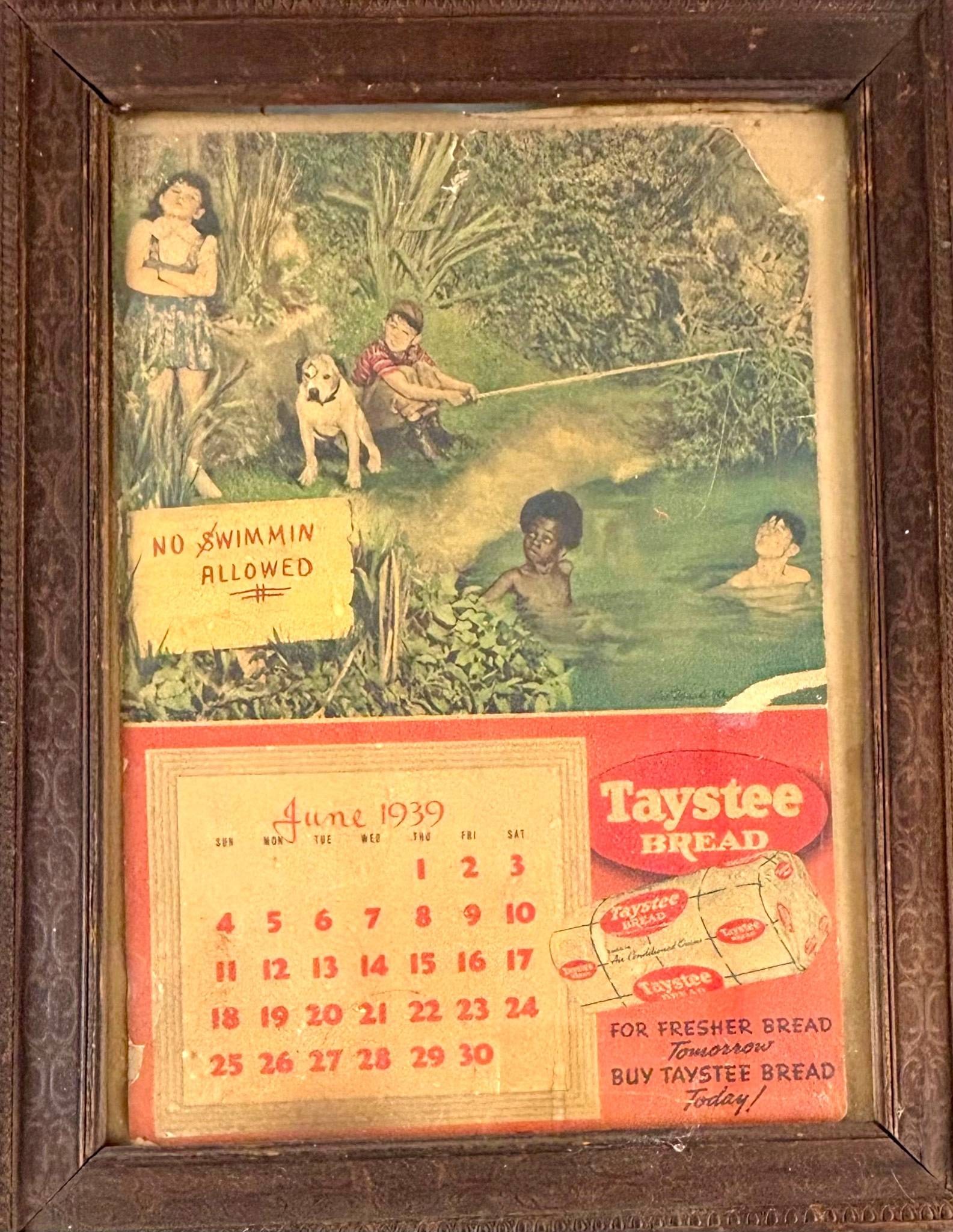 1939 Taystee Bread Calendar in Decorative Wooden Frame (1 of 8)